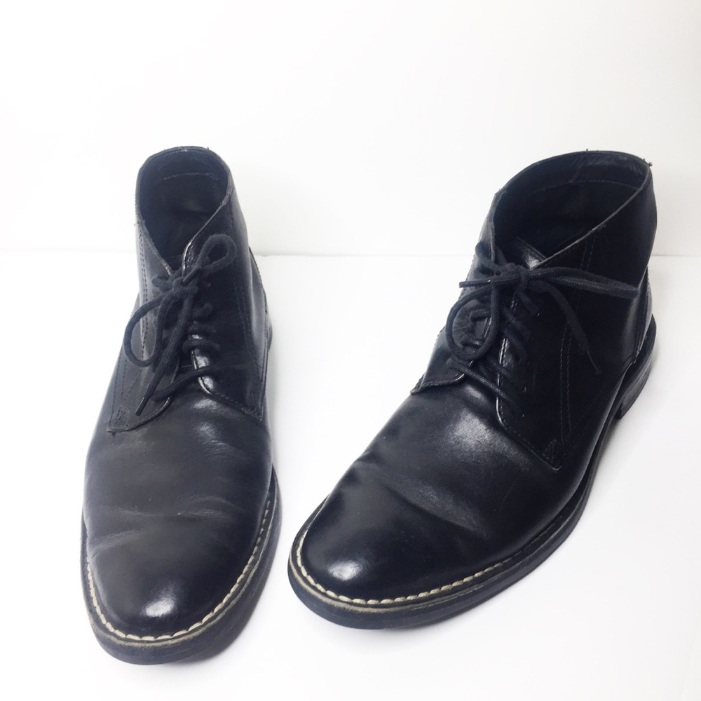 Cole Haan black lace up boots
